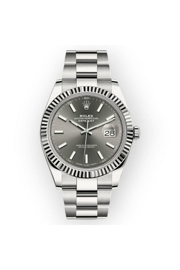 Pre-Owned Rolex Datejust 126334 41mm Rhodium Index Dial
