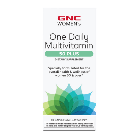 GNC Women's 50-Plus One Daily Multivitamin, 60 Tablets, Multivitamin and Multimineral Support for Women 50+