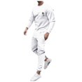 thumbnail image 1 of toraway Mens Suits 2 Piece Set Autumn Men's Loose Casual Coconut Tree Gradient Print Beach Holiday Set M, 1 of 4