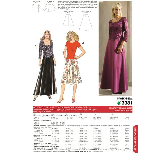 Tops & Skirts-XS-S-M-L-XL -*SEWING PATTERN*