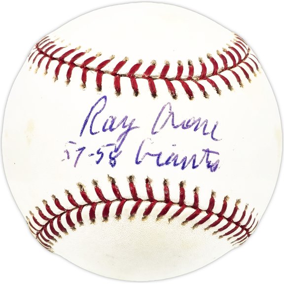 Ray Crone Autographed Official MLB Baseball San Francisco Giants "57-58 Giants" SKU #229691