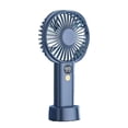 thumbnail image 1 of Ventilador portátil de mano USB recargable con batería de 5 velocidades Mini ventilador de mano silencioso con pantalla de alimentación azul oscuro, 1 of 10