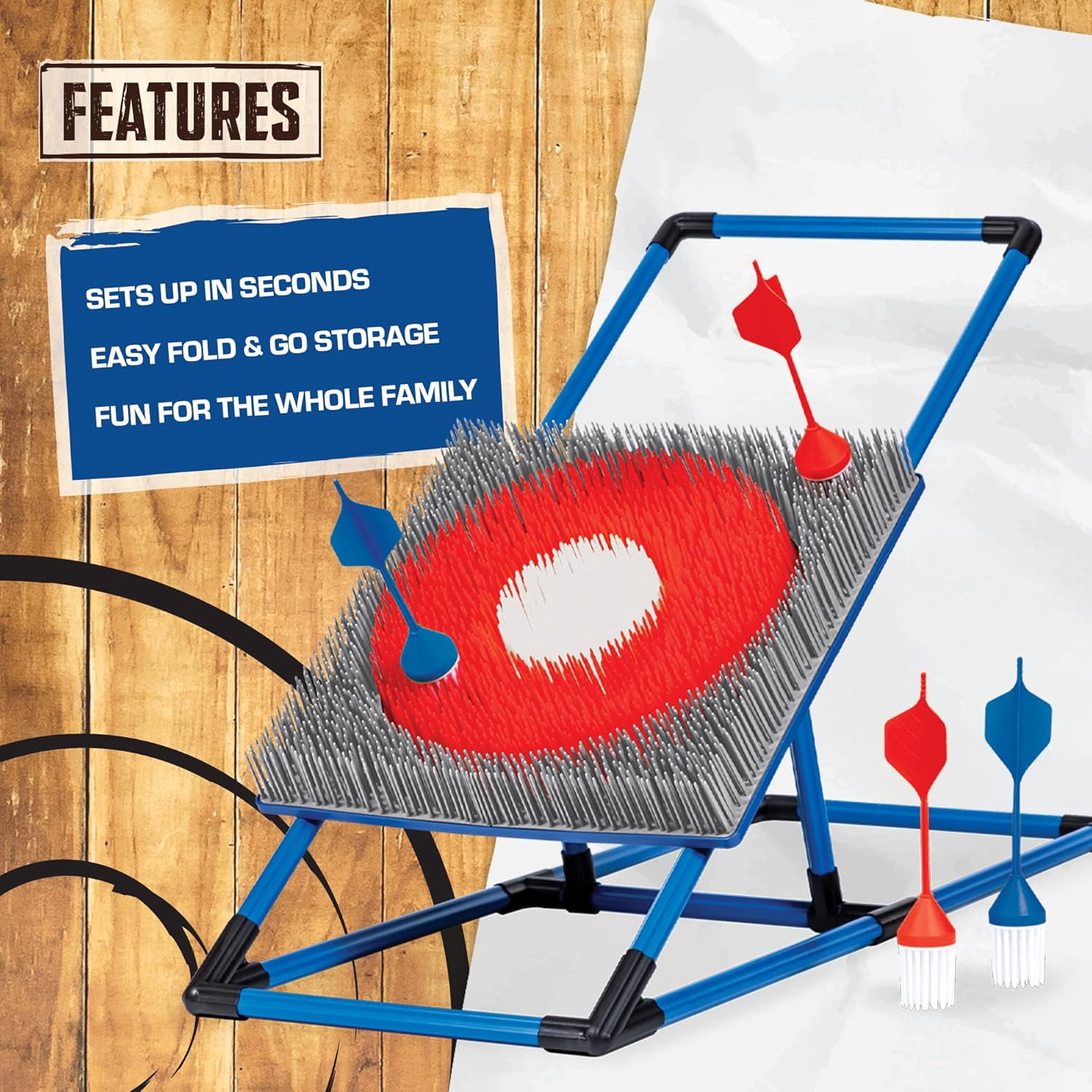 Axe Throwing and Lawn Darts Target Set - ××Axe Throwing Target and 2-in-1 Combo Backyard Game for Indoor and Outdoor Use
