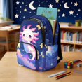 thumbnail image 3 of Bulopur Axolotl Print Kids School Backpack Set 4 Pcs Breathable Kids School Bag with Lunch Box, Pencil Case and Water Bottle Cover for Space Theme Kids, 3 of 7