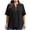 Black, variant on Womens V Neck Blouses Summer Short Sleeve Casual Tops For Women Loose Fitted Textured Going Out Tops Soft Comfy Work Shirts Modest All Match Tunics For Everyday And Business Casual
