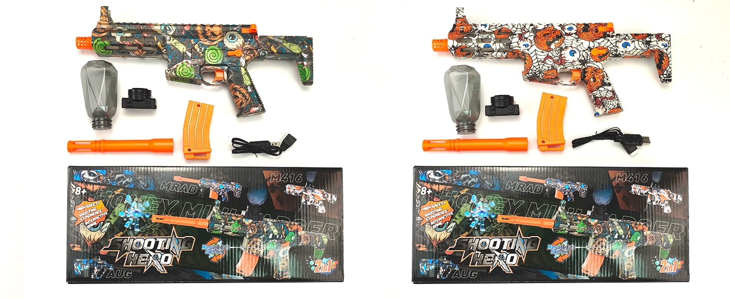 Gel Ball Launcher 2 pack for  Ages 14+ with High-capacity Rechargeable Battery