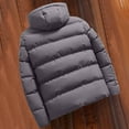 thumbnail image 5 of Men's Puffer Jacket Warm Puffy Lightweight Down Drawstring Packable Quilted Coat Hooded Insulated Winter Parka, 5 of 5