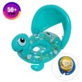 thumbnail image 1 of LILELIS Pool Rings Floats Baby Swimming Float Inflatable Baby Pool Float Ring over for Age of 136 Months with Removable Sun Canopy, Bottom Seat Support No Flip 15-Multicolor, 1 of 9