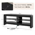 thumbnail image 3 of Costway 3-Tier Corner TV Stand with Power Outlet 4 Open Storage Shelves for Living Room Black, 3 of 10