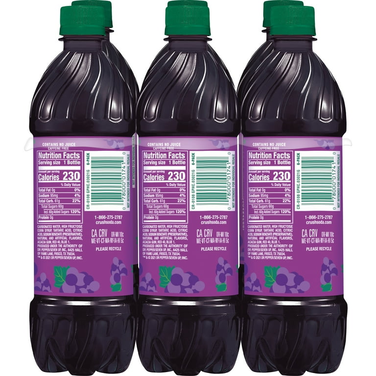 Grapesoda®︎0421 Crush Bold & Refreshing Caffeine-Free Grape Soda Pop, 16.9 fl oz