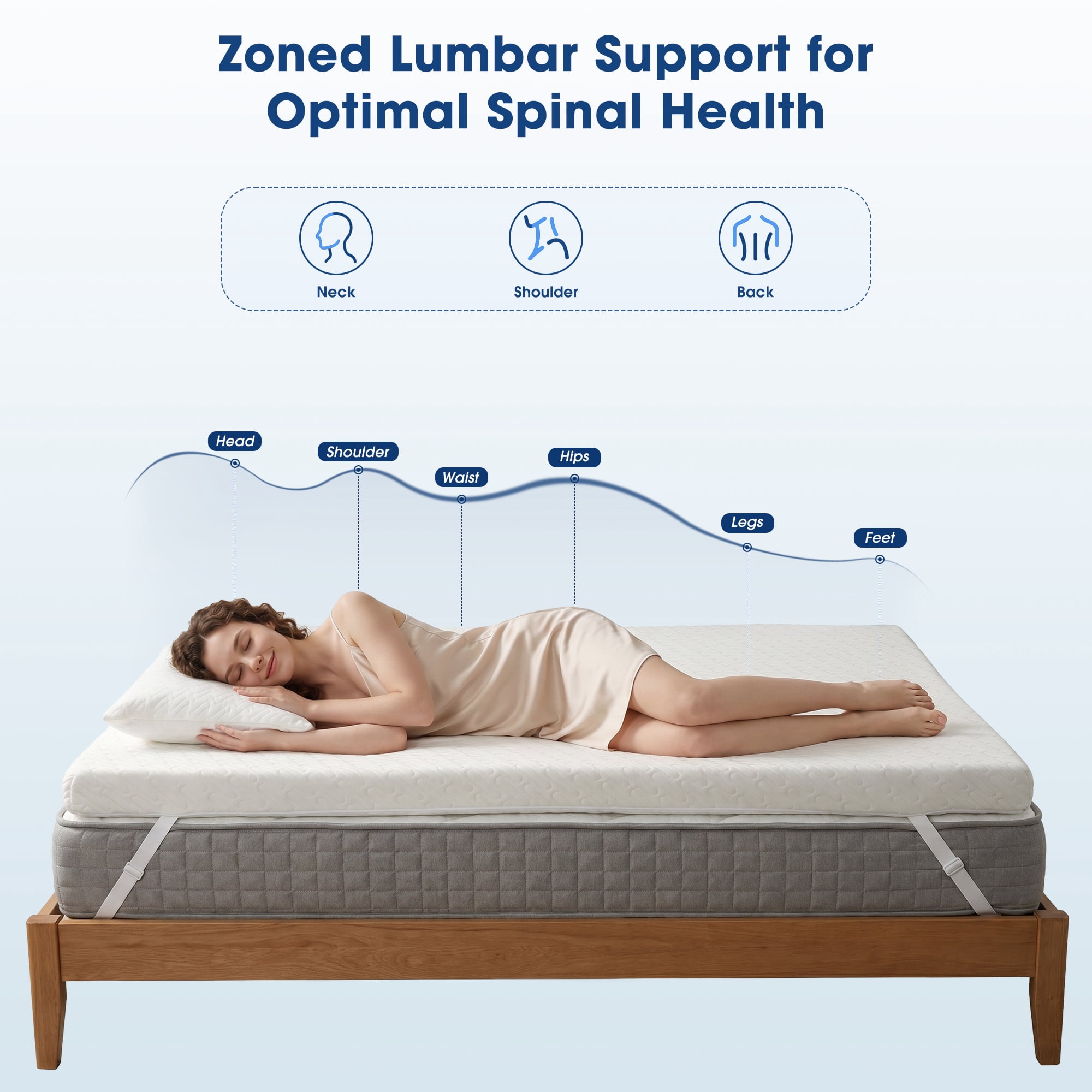 3 Inch Gel Memory Foam Mattress Topper Twin Size Pressure Relief Cooling Pad High Density Bed Topper (with Removable & Washable Bamboo Cover)