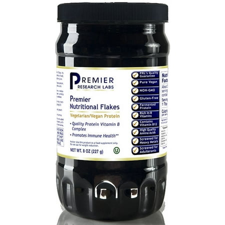 Premier Research Labs Nutritional Flakes - Supports Immune System Health - Features Delicious Vegetarian Protein with Nutritional Yeast - Pure Vegan & Gluten-Free Protein Powder - 10 oz