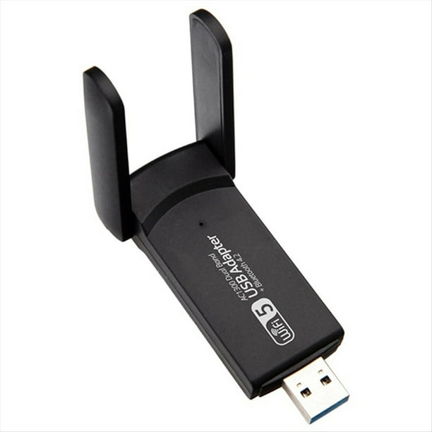 Adaptador WiFi USB de 1300Mbps Dongle Inalámbrico USB 3.0 Tarjeta de Red Inalámbrica 2 en 1 de Banda Dual 2.4G y 5G para Computadora de Escritorio