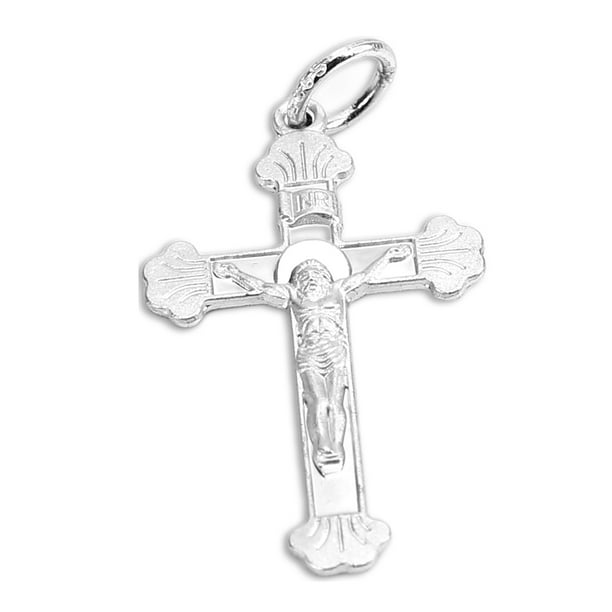 Collar De Cruz De Jesús Para Hombre, Plata De Ley 925