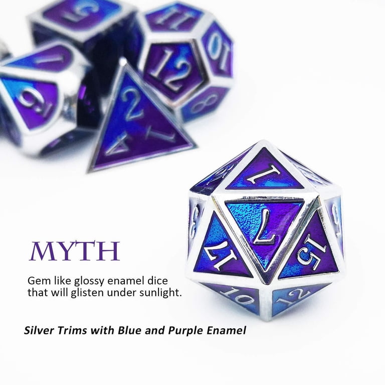 Haxtec Color Changing Temperature Metal Dice Set - Gold Black Blue Heat Sensitive DND Dice For Dungeons & Dragons RPG Gaming