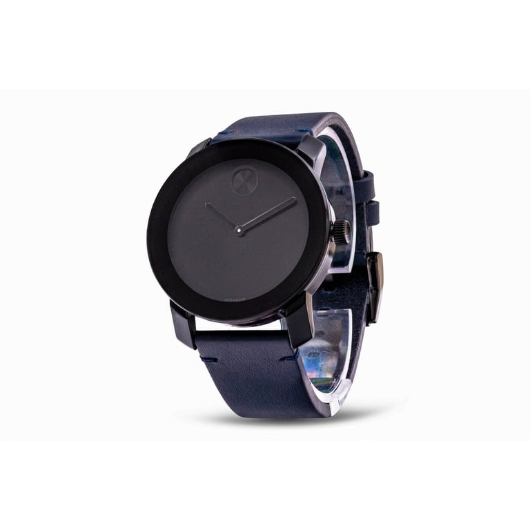 Movado Bold Quartz Blue Navy Dial Leather Strap Men\'s Watch Tested Working Movado Men main image 4