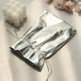 thumbnail image 2 of Efavormart 10 Pack | Metallic Silver Lame Polyester 5"X7" Party Favor Gift Bags, Shiny Fabric Drawstring Candy Pouch, 2 of 5