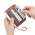 thumbnail image 6 of Credit Card Holder for Women,RFID Blocking PU Leather Zipper Keychain Wristlet Small Wallets with 14 Slots,1 ID Card Window, 6 of 7