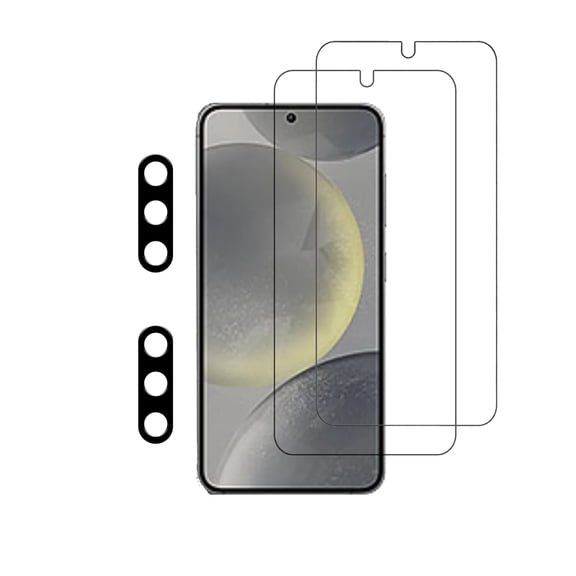 PAPAUTOP [2 Pcs] HD Clear Anti-Scratch Easy Installation Tempered Glass Screen Protector with Camera Protector for Samsung Galaxy S25 2025