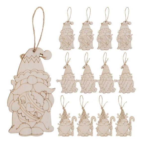 WRITWAA 30-Piece Unfinished Wooden Gnome Cutouts for Holiday Crafts, Paintable Decorations Ideal for Kids and Adults