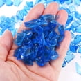 thumbnail image 4 of Uxcell Alta Brillantez Vidrio de Fuego Grava Piedra, Piezas de Vidrio Roto para Manualidades 6-9mm, 900g/1.98 Libras [Azul Marino], 4 of 7