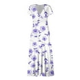 thumbnail image 5 of JULMCOMO Womens Maxi Dress Sleeveless Deep V Neck Party Dress Vacation Trendy Summer Plus Size Boho Dress Loose Fit Floral Print Bech Dresses Purple S, 5 of 5