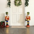thumbnail image 6 of 3Ft Tall Nutcracker Red Soldier with Wreath Holiday Decoration with Lights, 6 of 12