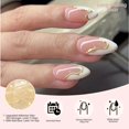 thumbnail image 4 of Uñas postizas adhesivas Meticula punta francesa blanca almendra con borde dorado, 4 of 7
