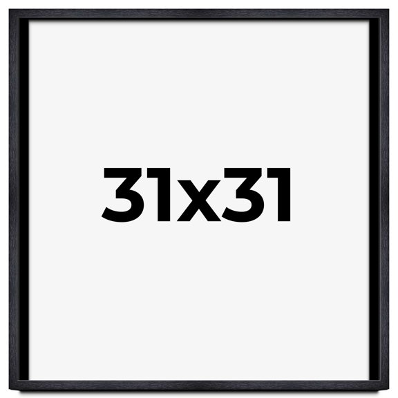 31x31 Shadow Box Frame Black | 1 Inches Deep Real Wood Farmhouse Shadowbox Display Frame | UV