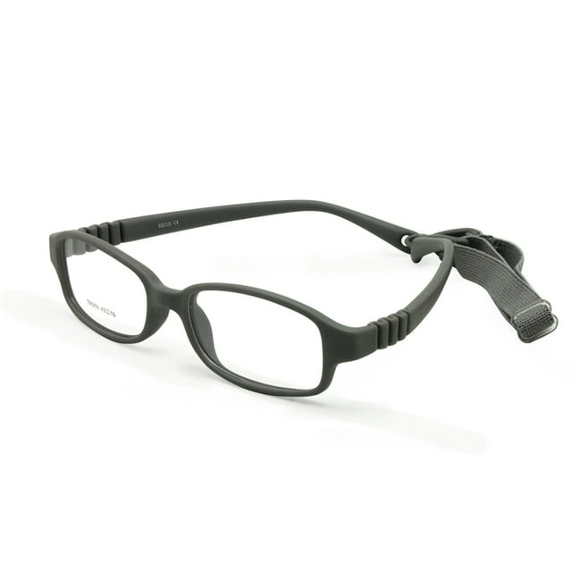 Gafas para niños y niñas, montura de gafas ópticas con correa, tamaño 49-16,6-8 años sin tornillo, gafas flexibles de una pieza para niños con cordón