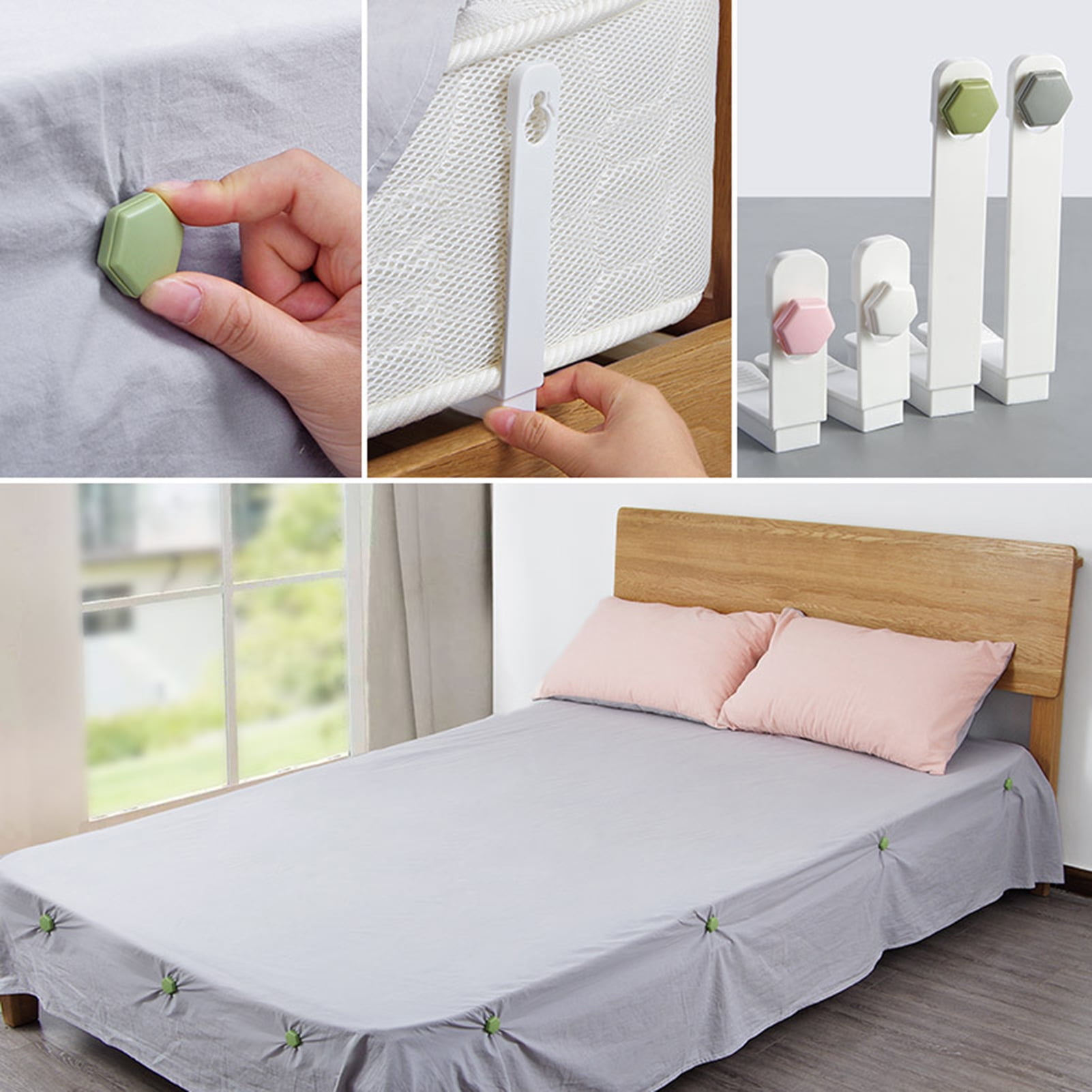 FeelAtHome 8 PCS Bed Sheet Clips Keep Bedsheets In Place-Corner Bands  Suspenders For Fitted Sheets - Mattress Sheets Grippers Holders Straps Fits  From