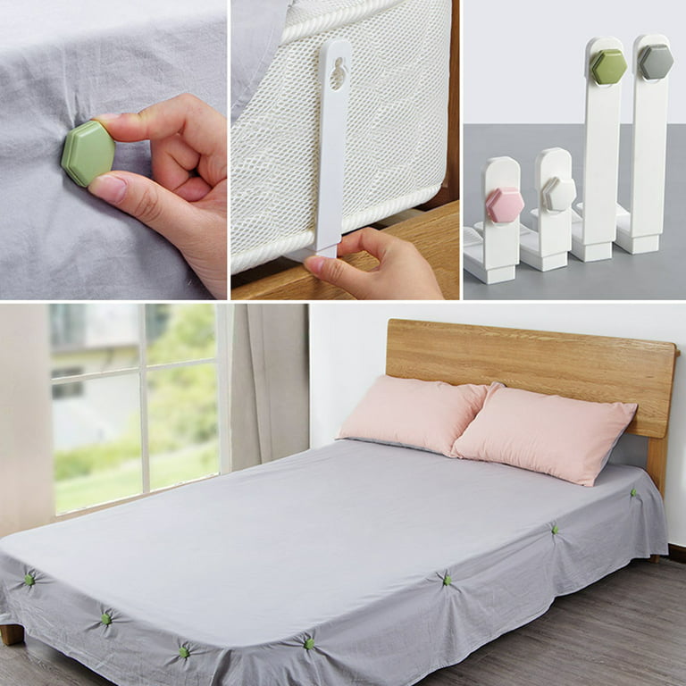 WindC 4Pcs Bed Sheet Grippers High Hardness Convenient Plastic Non-slip Bed  Sheet Holders Quilt Fastener Clips for Home 