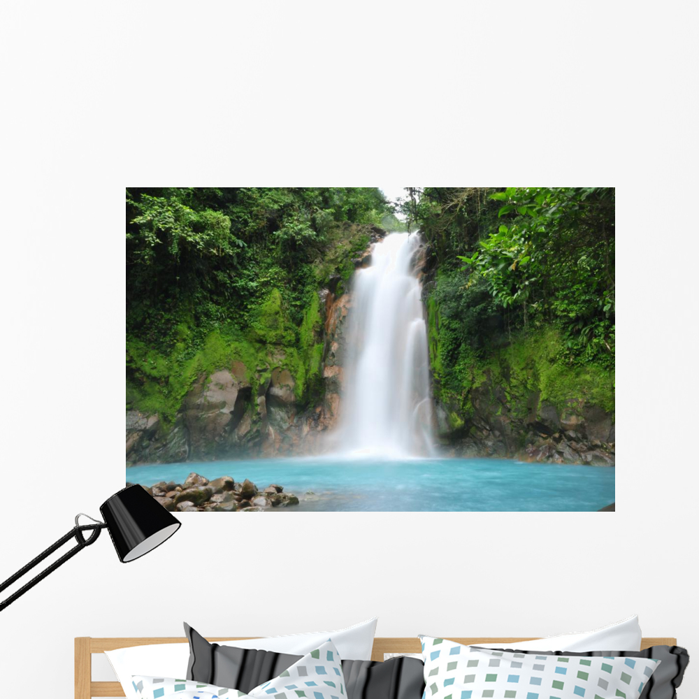 Blue Waterfall Costa Rica Wall Mural by Wallmonkeys Peel and Stick ...