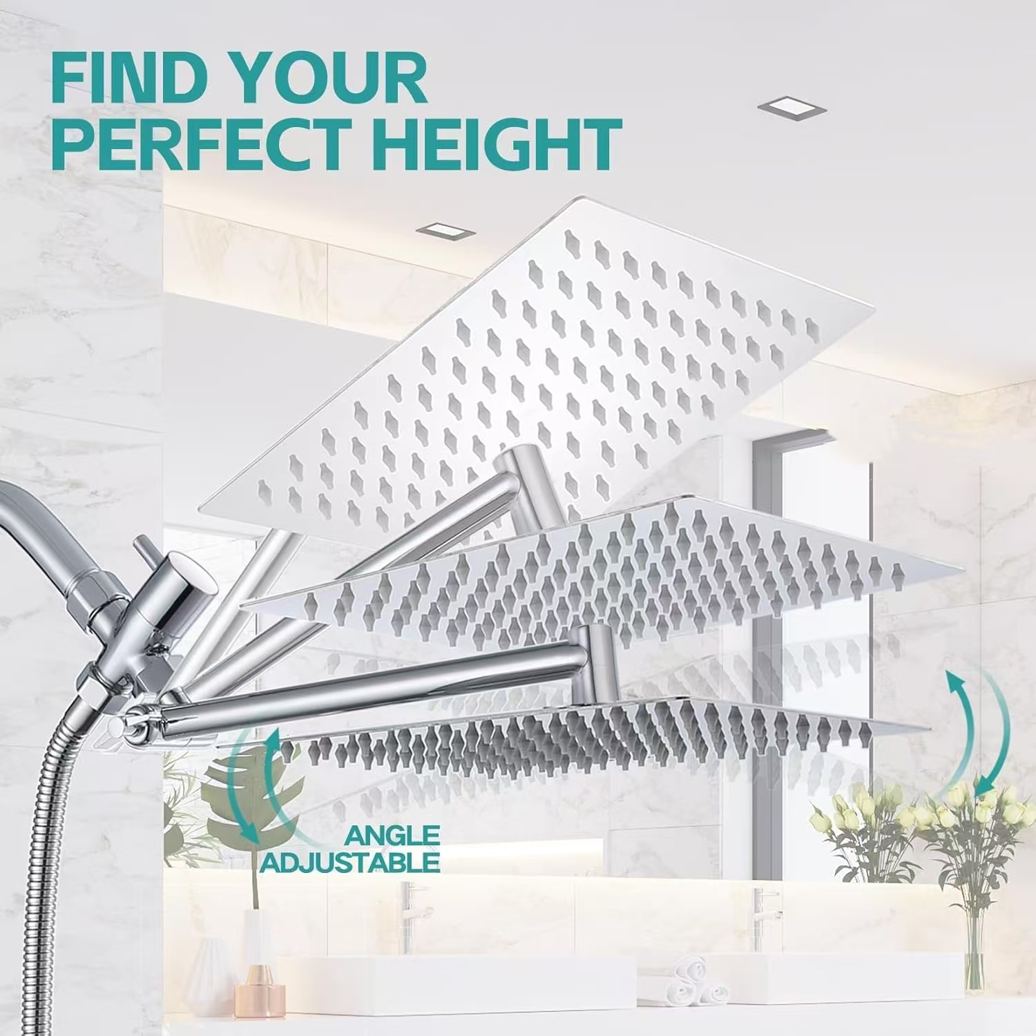 Tmdioo Shower Head Combo with Rain Head and Handheld, 3 Modes photo 6