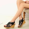 thumbnail image 7 of HAOTAGS Wedge Sandals for Women Breathable Casual Beach Shoes Black Size 7.5, 7 of 7