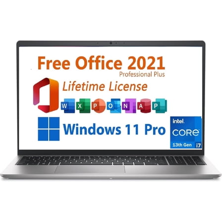 DELL Business Inspiron 15 Laptop, 15.6" FHD Touchscreen, Intel Core i7-1355U, 32GB RAM, 1TB SSD, Windows 11 Pro, Office 2021 Lifetime， HDMI, Wi-Fi 6， Platinum Silver