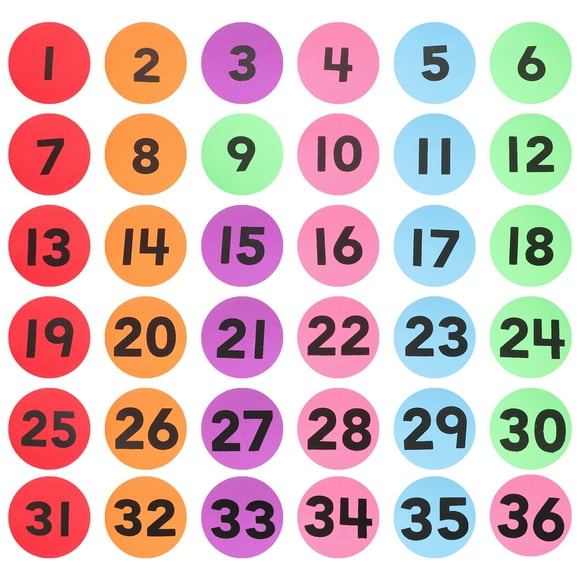 SHISUYAN 36pcs Numbers Stickers Self-adhesive Number Labels Colored Number Stickers Home Office Identification Labels