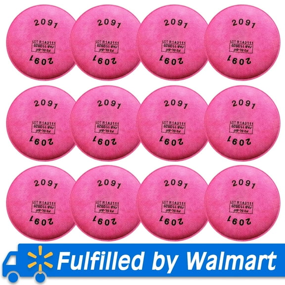 12PCS (6Pack) 2091 Filters for Respirator, 2091 P100 Particulate Filter Installed on Filter Retainer Replacement for 6000 6200 6800 7000 FF-4 Against Dust Sanding Woodworking Welding Painting