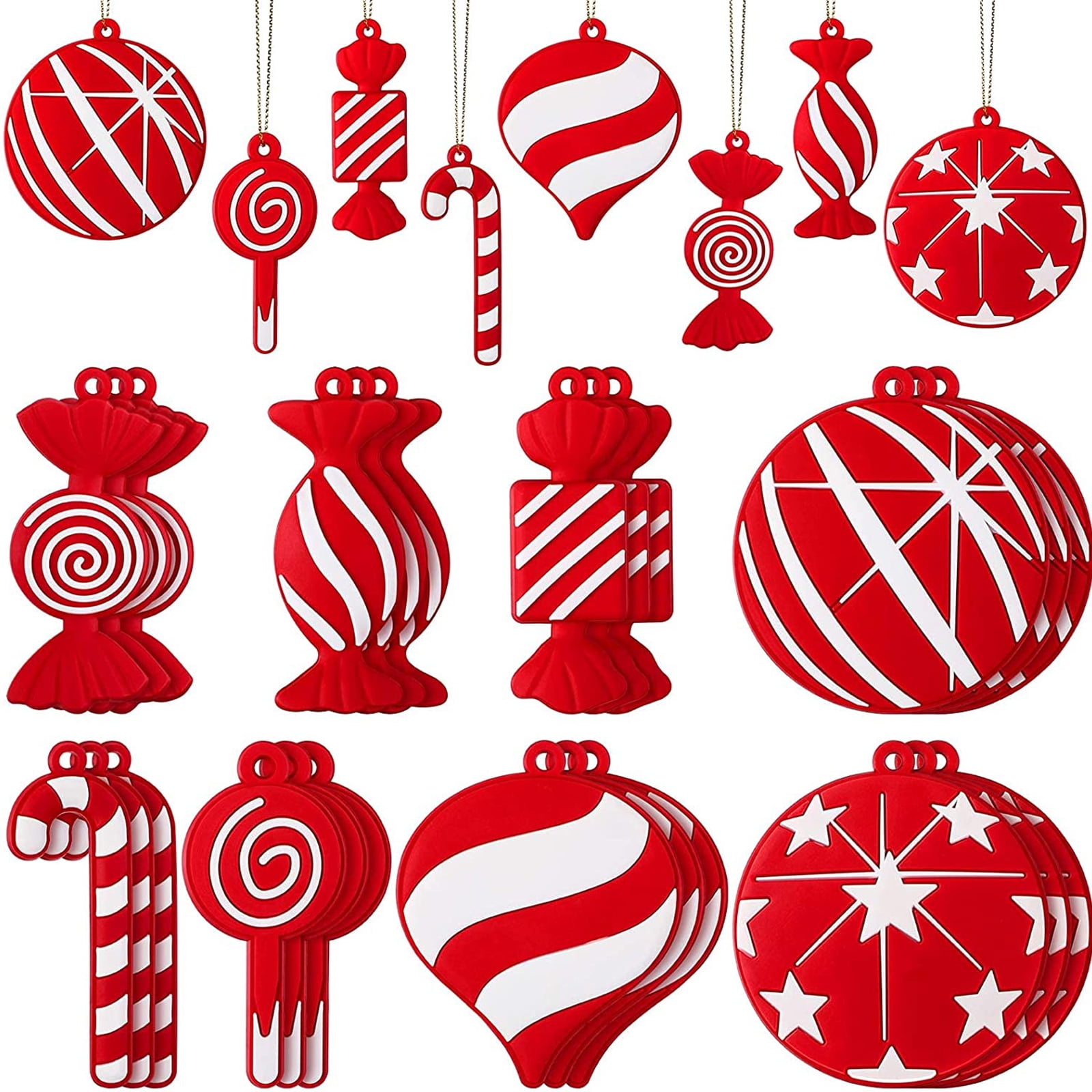 8/16/24 Pcs Christmas Lollipop Ornaments Candy Cane Decorations