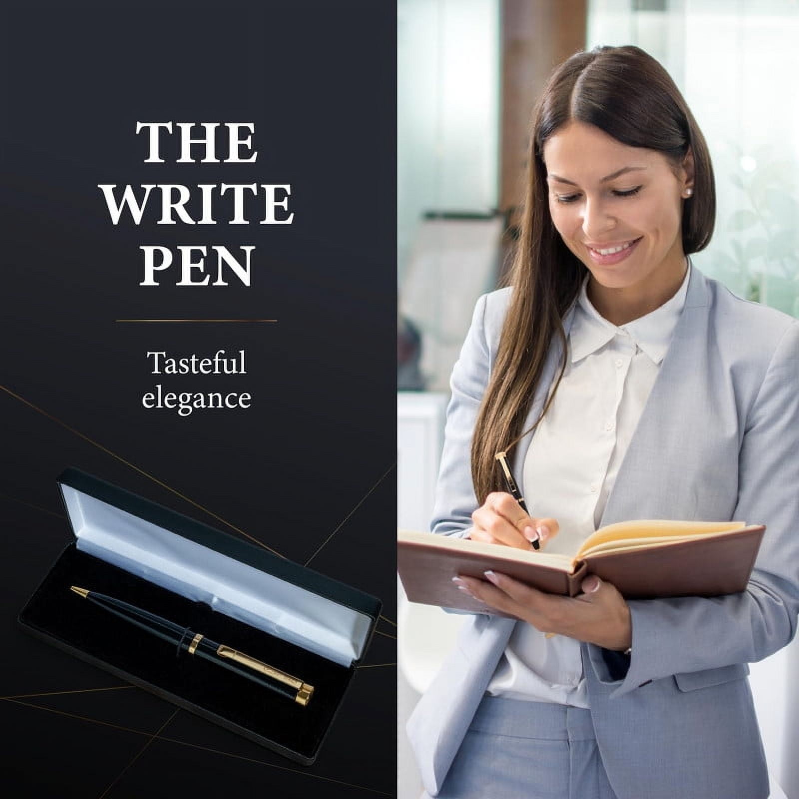 Garland Luxury Executive Twist Pen – Made in USA - Heirloom Quality All Brass Pen, Premium Gift Box, Executive Desk, Gifts, Clients, Graduates, Professionals, Refillable - Black with Gold Trim