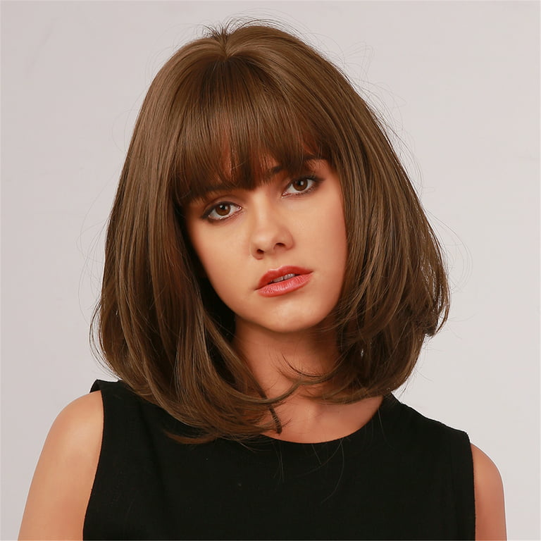 jsaierl A Synthetic Hair Wig Can Be Rolled And Blown Into A Silver-gray Bob  Wig 