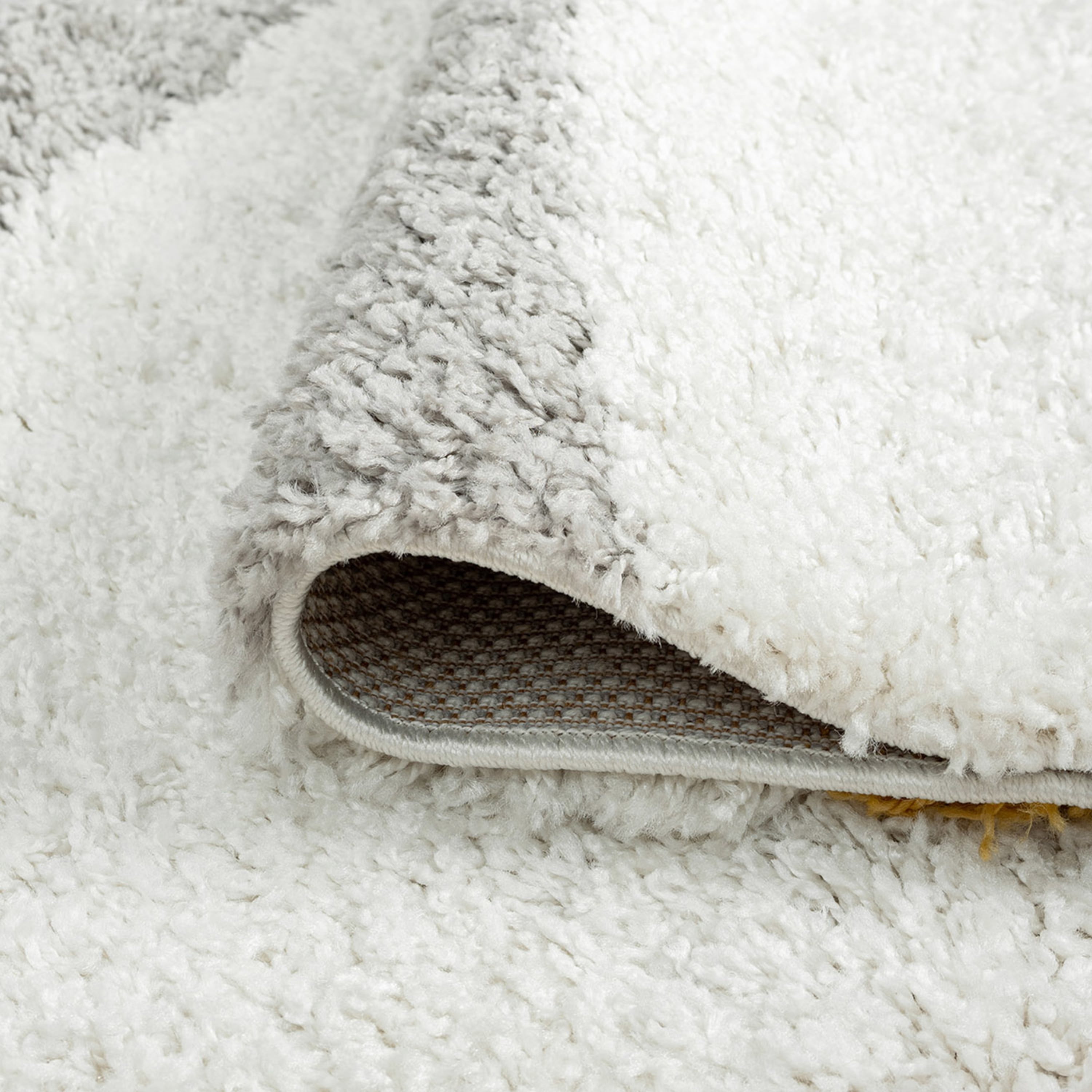 Bliss Rug Abstract Indoor Shag Rug for Living Room, Bedroom, Kids Room |Yellow/White, 9' x 12' (8'10''x12'2'')