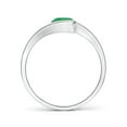 thumbnail image 2 of ANGARA Natural Semi Bezel-Set Solitaire Round Emerald Bypass Engagement Ring in 14K White Gold for Women (Size-5.5mm) | May Birthstone, Anniversary, Jewelry Gift for Women | Natural Emerald Ring, 2 of 10