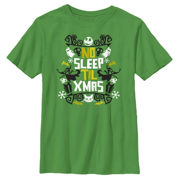 Boy's The Nightmare Before Christmas No Sleep Til Christmas Graphic Tee Kelly Green X Large