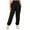 Black, variant on Outfmvch Cargo Pants Women Cargo Sweatpants For Women Women Casual Solid Pants Elastic Mid Waist Pockets Lady Long Loose Pants Womens Sweatpants Black L