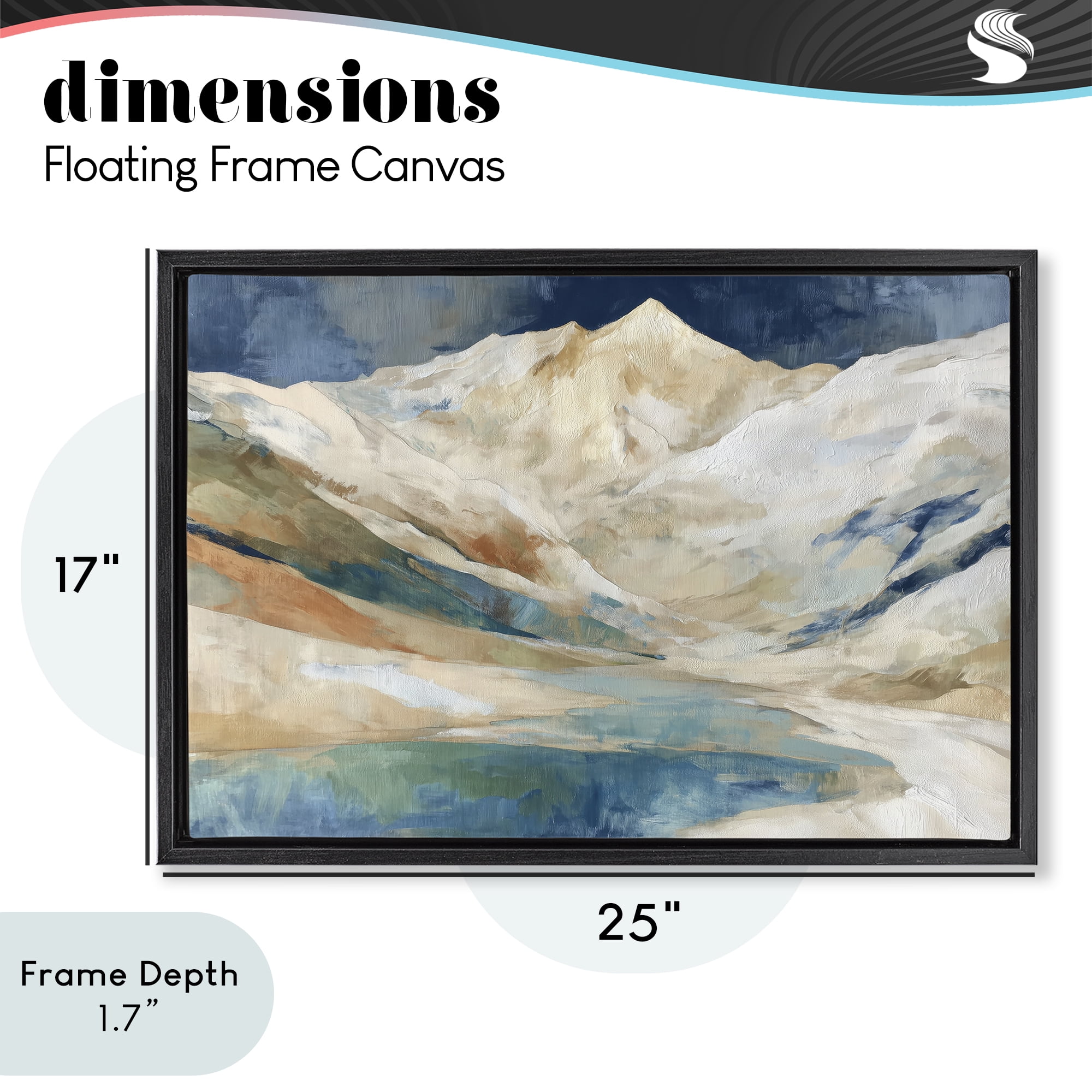 Stupell Industries Glacial Valley in Alaska Range Black Framed Floater Canvas Wall Art, design by Chromatic Storm Studio