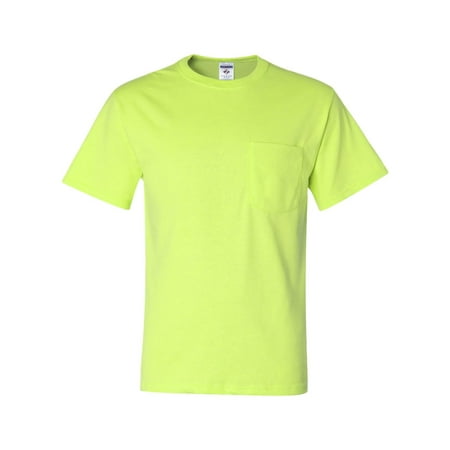 Jerzees Adult 5.6 oz. DRI-POWER® ACTIVE Pocket T-Shirt 4XL SAFETY GREEN