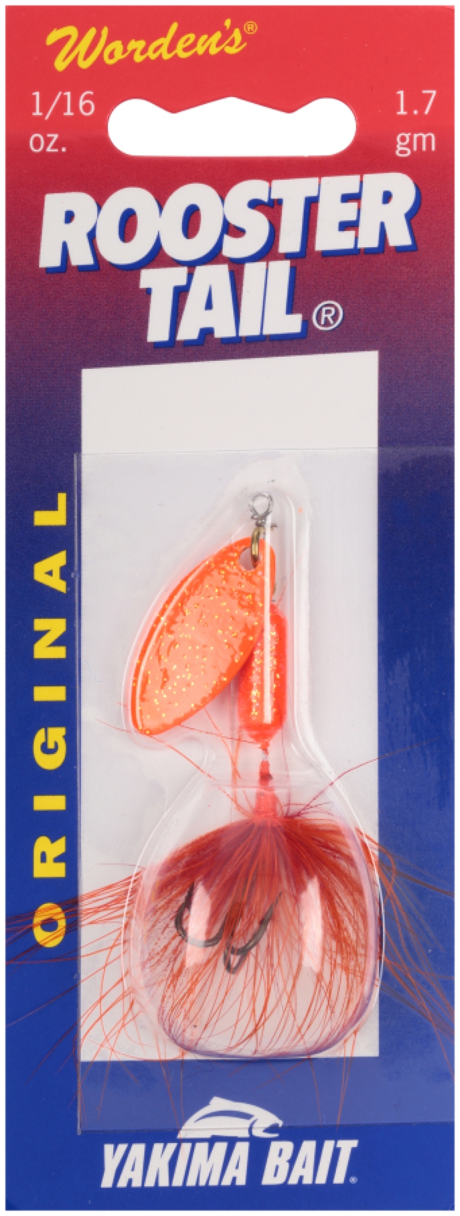 Worden's® Original Rooster Tail®, Inline Spinnerbait Fishing Lure, 1/16 oz