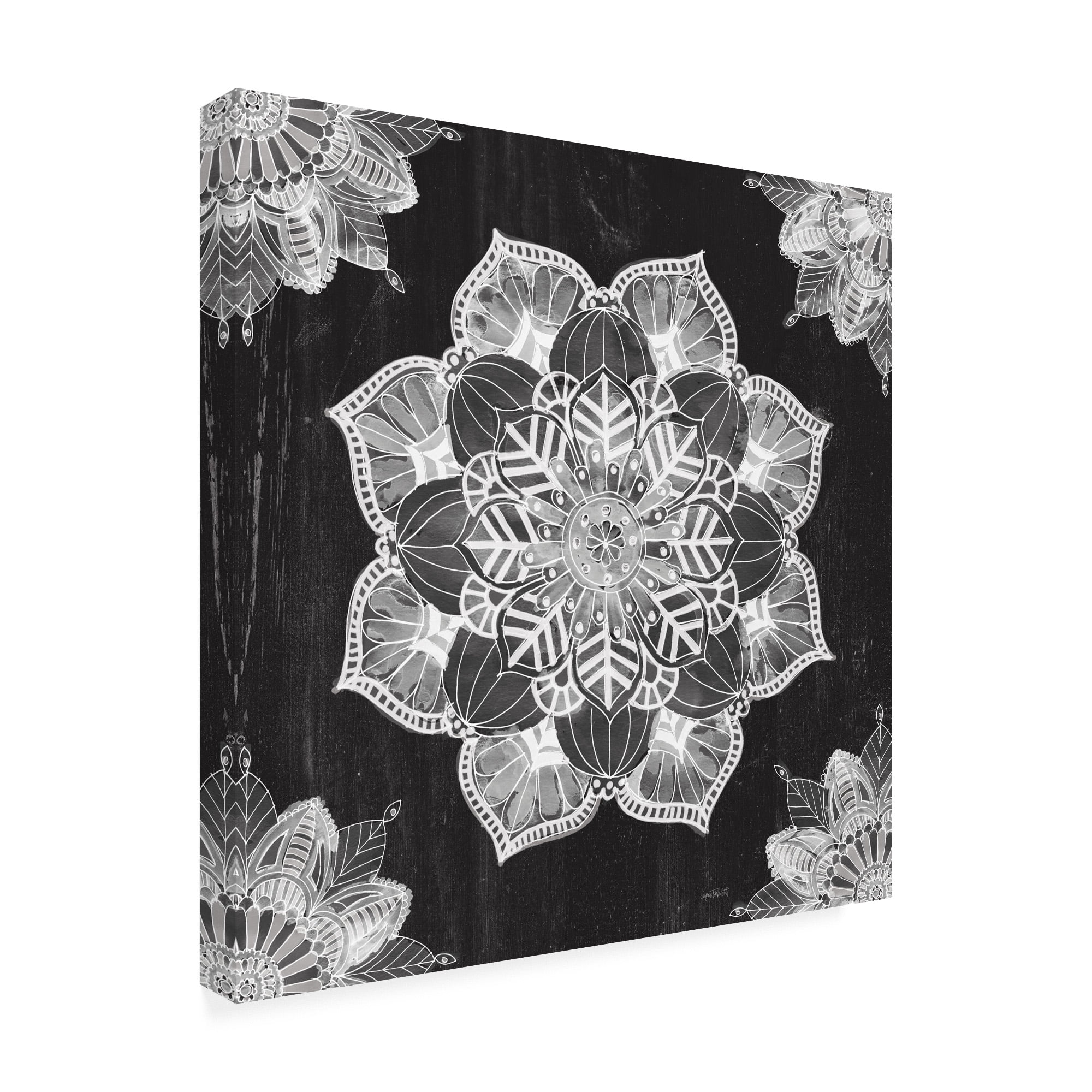 Trademark Fine Art 'Mandala Morning V BW' Canvas Art by Anne Tavoletti