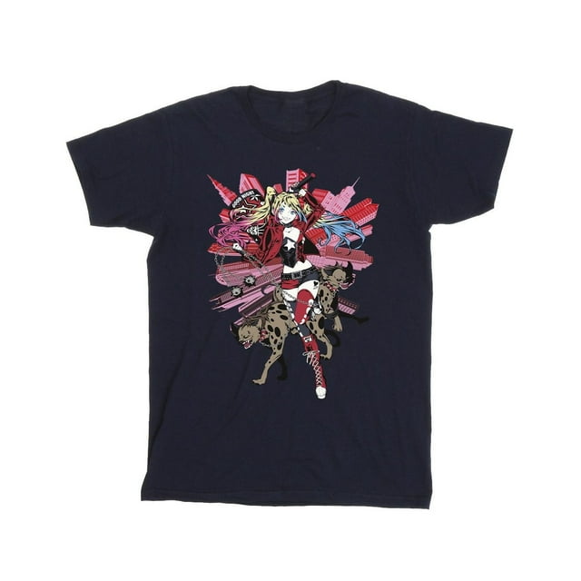 DC Comics T-Shirt en Coton pour Filles Harley Quinn Hyènes